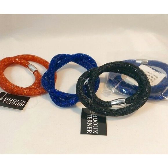 Bijoux Tener Crystal Mesh Basic Double Wrap Bracelet 16.5" long Choose Color - Picture 1 of 12